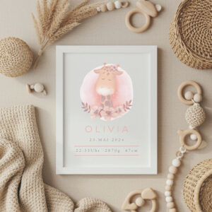 Geburtsdaten Poster, personalisiertes Poster Baby Poster Geschenk zur Geburt personalisiertes Babygeschenk Kinderzimmer Deko Poster mit Namen Geburtsanzeige Poster Baby Geschenkidee Geburtstagsgeschenk Baby, personalisiertes Geburtsdaten Poster für Neugeborene individuelles Baby Poster mit Name, Geburtsdatum und Uhrzeit, Babyzimmer Dekoration Poster mit Geburtsdaten