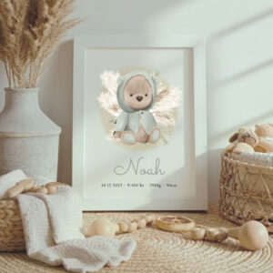 Geburtsdaten Poster, personalisiertes Poster Baby Poster Geschenk zur Geburt personalisiertes Babygeschenk Kinderzimmer Deko Poster mit Namen Geburtsanzeige Poster Baby Geschenkidee Geburtstagsgeschenk Baby, personalisiertes Geburtsdaten Poster für Neugeborene individuelles Baby Poster mit Name, Geburtsdatum und Uhrzeit, Babyzimmer Dekoration Poster mit Geburtsdaten