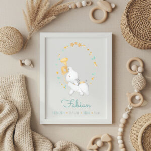 Geburtsdaten Poster, personalisiertes Poster Baby Poster Geschenk zur Geburt personalisiertes Babygeschenk Kinderzimmer Deko Poster mit Namen Geburtsanzeige Poster Baby Geschenkidee Geburtstagsgeschenk Baby, personalisiertes Geburtsdaten Poster für Neugeborene individuelles Baby Poster mit Name, Geburtsdatum und Uhrzeit, Babyzimmer Dekoration Poster mit Geburtsdaten